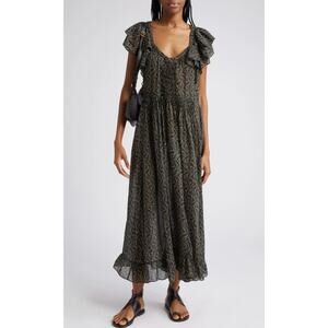 Isabel Marant Black Etoile Godralia Floral Cotton Maxi Dress NEW FR 42 (10)